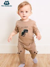 Load image into Gallery viewer, Mini Balabala Baby 2-Piece Dinosaur Printed T-shirt Tops + Pants Set Infant Newborn Baby Boys Soft Cotton Clothes Clothing Set