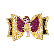 Load image into Gallery viewer, Thumbelina Princess Hairgrips Glitter Hair Bows with Clip Dance Party Bow Hair Clip Girls Hair Accessories