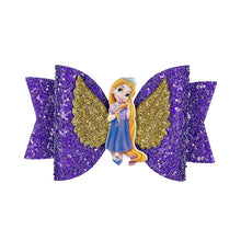 Load image into Gallery viewer, Thumbelina Princess Hairgrips Glitter Hair Bows with Clip Dance Party Bow Hair Clip Girls Hair Accessories