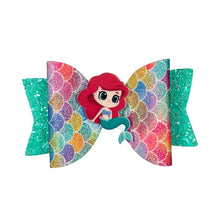 Load image into Gallery viewer, Thumbelina Princess Hairgrips Glitter Hair Bows with Clip Dance Party Bow Hair Clip Girls Hair Accessories