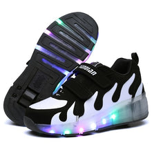 Load image into Gallery viewer, Pink Gold Children Glowing Sneakers Kids Roller Skate Shoes Children Led Light up Shoes Girls Boys Sneakers with Wheels Heelies