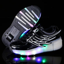 Load image into Gallery viewer, Pink Gold Children Glowing Sneakers Kids Roller Skate Shoes Children Led Light up Shoes Girls Boys Sneakers with Wheels Heelies