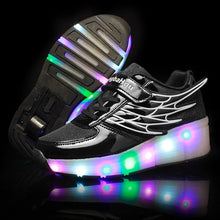 Load image into Gallery viewer, Pink Gold Children Glowing Sneakers Kids Roller Skate Shoes Children Led Light up Shoes Girls Boys Sneakers with Wheels Heelies