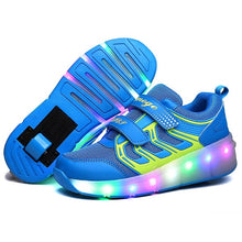 Load image into Gallery viewer, Pink Gold Children Glowing Sneakers Kids Roller Skate Shoes Children Led Light up Shoes Girls Boys Sneakers with Wheels Heelies