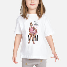 Load image into Gallery viewer, Super Mom Baby Girls T Shirt Mother and Baby Love Life Vogue Kawaii Printed T-Shirts Mommy's Love Kids White Clothing Child Tops