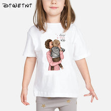 Load image into Gallery viewer, Super Mom Baby Girls T Shirt Mother and Baby Love Life Vogue Kawaii Printed T-Shirts Mommy's Love Kids White Clothing Child Tops