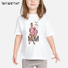 Load image into Gallery viewer, Super Mom Baby Girls T Shirt Mother and Baby Love Life Vogue Kawaii Printed T-Shirts Mommy's Love Kids White Clothing Child Tops
