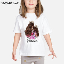 Load image into Gallery viewer, Super Mom Baby Girls T Shirt Mother and Baby Love Life Vogue Kawaii Printed T-Shirts Mommy's Love Kids White Clothing Child Tops