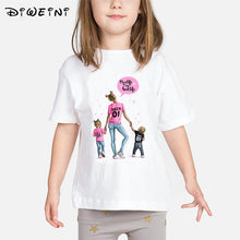 Load image into Gallery viewer, Super Mom Baby Girls T Shirt Mother and Baby Love Life Vogue Kawaii Printed T-Shirts Mommy's Love Kids White Clothing Child Tops