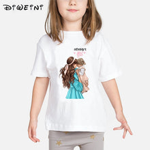 Load image into Gallery viewer, Super Mom Baby Girls T Shirt Mother and Baby Love Life Vogue Kawaii Printed T-Shirts Mommy's Love Kids White Clothing Child Tops