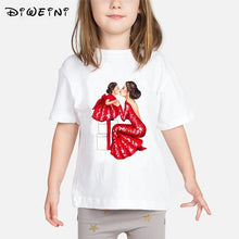 Load image into Gallery viewer, Super Mom Baby Girls T Shirt Mother and Baby Love Life Vogue Kawaii Printed T-Shirts Mommy's Love Kids White Clothing Child Tops