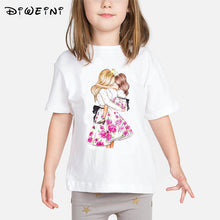 Load image into Gallery viewer, Super Mom Baby Girls T Shirt Mother and Baby Love Life Vogue Kawaii Printed T-Shirts Mommy's Love Kids White Clothing Child Tops