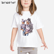 Load image into Gallery viewer, Super Mom Baby Girls T Shirt Mother and Baby Love Life Vogue Kawaii Printed T-Shirts Mommy's Love Kids White Clothing Child Tops