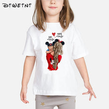 Load image into Gallery viewer, Super Mom Baby Girls T Shirt Mother and Baby Love Life Vogue Kawaii Printed T-Shirts Mommy's Love Kids White Clothing Child Tops