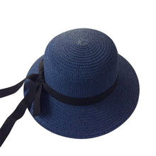 Load image into Gallery viewer, Girls Summer Cap Black Ribbon Decorate Wavy Straw Hat For Girls Children Panama Hat Baby Sun Hats Caps