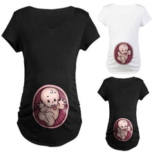 Load image into Gallery viewer, MUQGEW pregnancy shirt	Maternity Cute Baby Print  O-Neck Short Sleeve T-shirt Pregnant Tops ropa embarazada verano zwanger