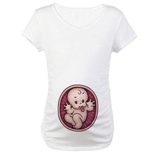 Load image into Gallery viewer, MUQGEW pregnancy shirt	Maternity Cute Baby Print  O-Neck Short Sleeve T-shirt Pregnant Tops ropa embarazada verano zwanger