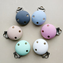 Load image into Gallery viewer, 1pc New Round Shaped Pacifier Clip Silicone Bead Baby Teether &amp; wooden teething Accessories Clip Nipple Clasps Toy DIY Bead Tool