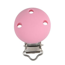 Load image into Gallery viewer, 1pc New Round Shaped Pacifier Clip Silicone Bead Baby Teether &amp; wooden teething Accessories Clip Nipple Clasps Toy DIY Bead Tool