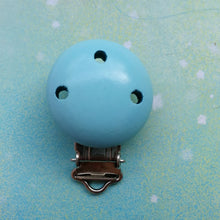 Load image into Gallery viewer, 1pc New Round Shaped Pacifier Clip Silicone Bead Baby Teether &amp; wooden teething Accessories Clip Nipple Clasps Toy DIY Bead Tool
