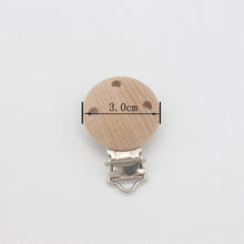 Load image into Gallery viewer, 1pc New Round Shaped Pacifier Clip Silicone Bead Baby Teether &amp; wooden teething Accessories Clip Nipple Clasps Toy DIY Bead Tool