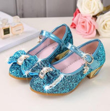 Load image into Gallery viewer, 5Colors Children Princess Sandals Kids Girls Wedding Shoes High Heels Dress Shoes Bowtie Gold Shoes For Girls