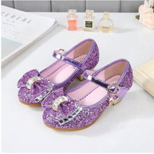 Load image into Gallery viewer, 5Colors Children Princess Sandals Kids Girls Wedding Shoes High Heels Dress Shoes Bowtie Gold Shoes For Girls