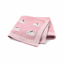 Load image into Gallery viewer, Cartoon Baby Blankets Multifunction Newborn Swaddle Wrap Blanket Rabbit Knit Toddler Quilt Photography Soft Children Accessories