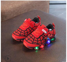 Load image into Gallery viewer, children shoes Spiderman Kids Boys Sports Sneakers Children Glowing Kids Shoe Chaussure Enfant Girls Shoe With LED light