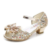 Load image into Gallery viewer, Princess Girls Party Shoes Children Sandals Colorful Sequins High Heels Shoes Girls Sandals Peep Toe Summer Kids Shoes CSH813
