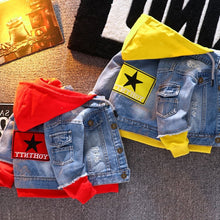 Load image into Gallery viewer, Jeans Jacket Girls Kids 2019 Spring Boys Hoodies Coat Denim Long Sleeve Outerwear Children Windbreaker for 1th 2 3 4 5 6 Years