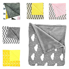 Load image into Gallery viewer, Baby Blankets Newborn Baby Swaddle Wrap Blanket Fleece Soft Chevron Cloud Minky Kids Bath Towel Bedding Crib Stroller Blankets