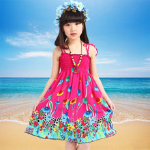 Load image into Gallery viewer, Girls Dress Summer Fashion Sling Floral Kids Dress Princess Bohemian Children Dresses Beach Girls Clothes 3 4 6 7 8 10 12 Year