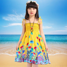 Load image into Gallery viewer, Girls Dress Summer Fashion Sling Floral Kids Dress Princess Bohemian Children Dresses Beach Girls Clothes 3 4 6 7 8 10 12 Year
