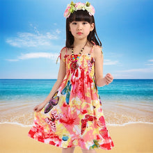 Load image into Gallery viewer, Girls Dress Summer Fashion Sling Floral Kids Dress Princess Bohemian Children Dresses Beach Girls Clothes 3 4 6 7 8 10 12 Year