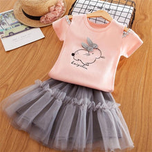 Load image into Gallery viewer, Girls Clothing Sets 2019 Summer Princess Girl Bling Star Flamingo Top + Bling Star Dress 2pcs Set Children Clothing Dresses