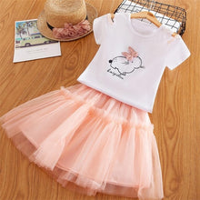 Load image into Gallery viewer, Girls Clothing Sets 2019 Summer Princess Girl Bling Star Flamingo Top + Bling Star Dress 2pcs Set Children Clothing Dresses