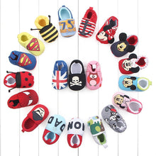 Load image into Gallery viewer, Baby Shoes First Walkers Newborn Baby Boy Girls Shoes Booties Cartoon Soft Sole Anti-slip toddler shoes Crib Shoes moccasins