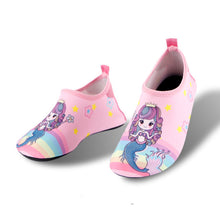 Load image into Gallery viewer, Cartoon Unicorn Kids Swimming Shoes Boys Girls Beach Shoes Slip Water Socks Barefoot Skin Care Light Children Home Shoes Flats