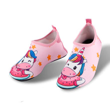Load image into Gallery viewer, Cartoon Unicorn Kids Swimming Shoes Boys Girls Beach Shoes Slip Water Socks Barefoot Skin Care Light Children Home Shoes Flats