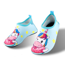 Load image into Gallery viewer, Cartoon Unicorn Kids Swimming Shoes Boys Girls Beach Shoes Slip Water Socks Barefoot Skin Care Light Children Home Shoes Flats