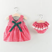 Load image into Gallery viewer, Newborn Baby Girls Clothes Sleeveless Dress+Briefs 2PCS Outfits Set Striped Printed Cute Clothing Sets Baby Girl Summer