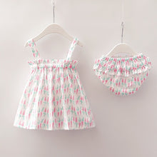 Load image into Gallery viewer, Newborn Baby Girls Clothes Sleeveless Dress+Briefs 2PCS Outfits Set Striped Printed Cute Clothing Sets Baby Girl Summer