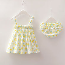 Load image into Gallery viewer, Newborn Baby Girls Clothes Sleeveless Dress+Briefs 2PCS Outfits Set Striped Printed Cute Clothing Sets Baby Girl Summer