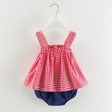 Load image into Gallery viewer, Newborn Baby Girls Clothes Sleeveless Dress+Briefs 2PCS Outfits Set Striped Printed Cute Clothing Sets Baby Girl Summer