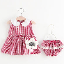 Load image into Gallery viewer, Newborn Baby Girls Clothes Sleeveless Dress+Briefs 2PCS Outfits Set Striped Printed Cute Clothing Sets Baby Girl Summer
