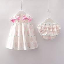 Load image into Gallery viewer, Newborn Baby Girls Clothes Sleeveless Dress+Briefs 2PCS Outfits Set Striped Printed Cute Clothing Sets Baby Girl Summer