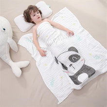Load image into Gallery viewer, Pure cotton high density thick baby blanket 6 layers cartoon soft breathable bedding mat gauze bath towel baby swaddle blanket