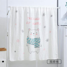 Load image into Gallery viewer, Pure cotton high density thick baby blanket 6 layers cartoon soft breathable bedding mat gauze bath towel baby swaddle blanket