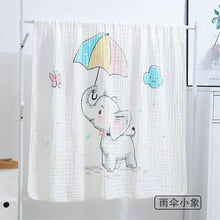 Load image into Gallery viewer, Pure cotton high density thick baby blanket 6 layers cartoon soft breathable bedding mat gauze bath towel baby swaddle blanket